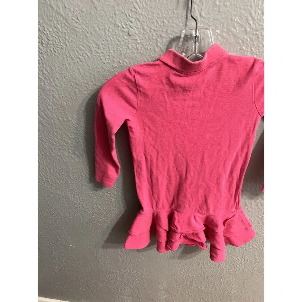 Ralph Lauren Girls Long Sleeve Polo Dress Pink Size 4/4T